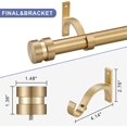 thumbnail image 2 of 16-150 inch Long Adjustable Warm Gold Curtain Rods,1 inch Diameter Splicing Heavy Duty Rod Set with Aluminum Finals for Windows, Door, Drapery, 2 of 7