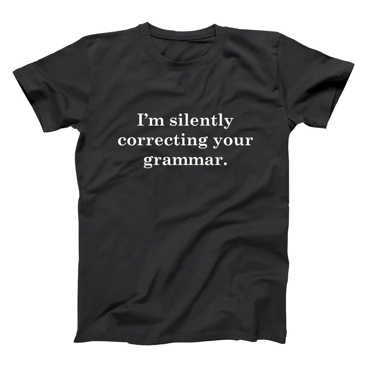 Silently Correcting Your Grammar Funny English Humor Black Basic Men's T-Shirt
