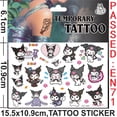 thumbnail image 4 of Pegatina de tatuaje Sanrio para fiesta de Cumpleaños de Niños, decoración de Kuromi Cinnamoroll, Tatuajes Temporales, tatuajes impermeables, arte, regalos para niños, 4 of 4