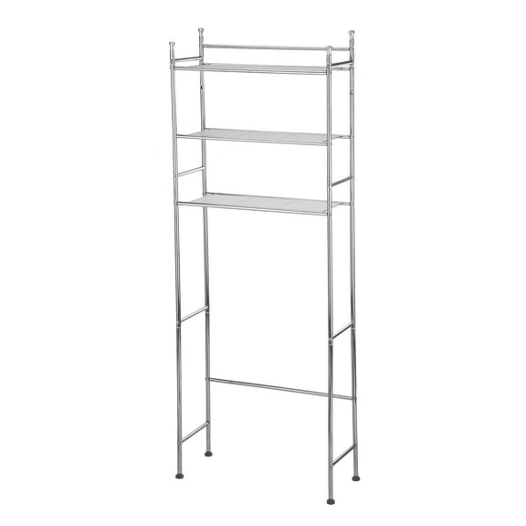 Mainstays 3-Shelf Over-the-Toilet Steel Storage Rack, Chrome Finish