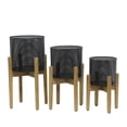 thumbnail image 1 of S/3 METAL MESH PLANTER ON STAND 8/9/11", BLACK, 1 of 1