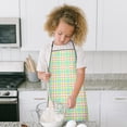 thumbnail image 4 of Colorful Grid Checkered Pattern Kids Aprons for Girls and Boys,Adjustable Neck Strap Toddler Aprons for Kids Cooking Baking, 4 of 6