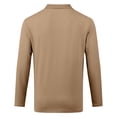 thumbnail image 5 of Satingcolo Men's Long Sleeve Polo Shirt Ribbed Knit Casua Button Down Collar Solid Color Workout Smart Casual Tops,Khaki 3XL, 5 of 7