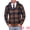 Brown, variant on Men's Plaid Knitted Fleece Lined Drawstring Hooded Zipper Jacket M Light Gray
