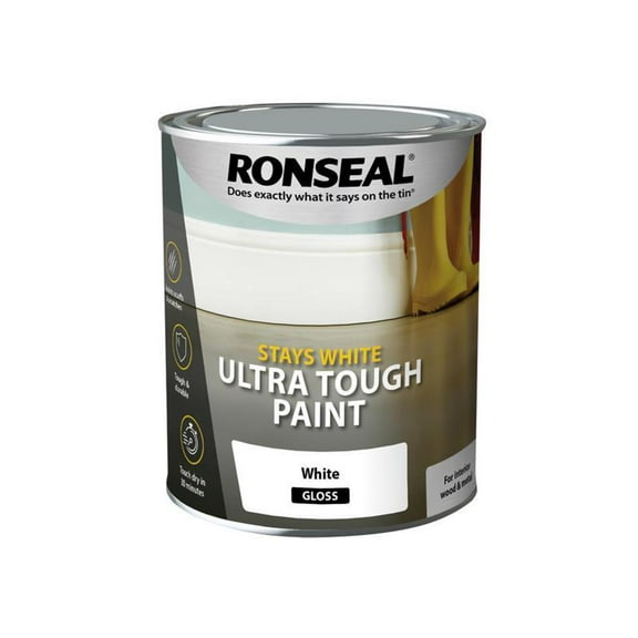 Ronseal - Stays White Ultra Tough Paint Gloss White 750ml