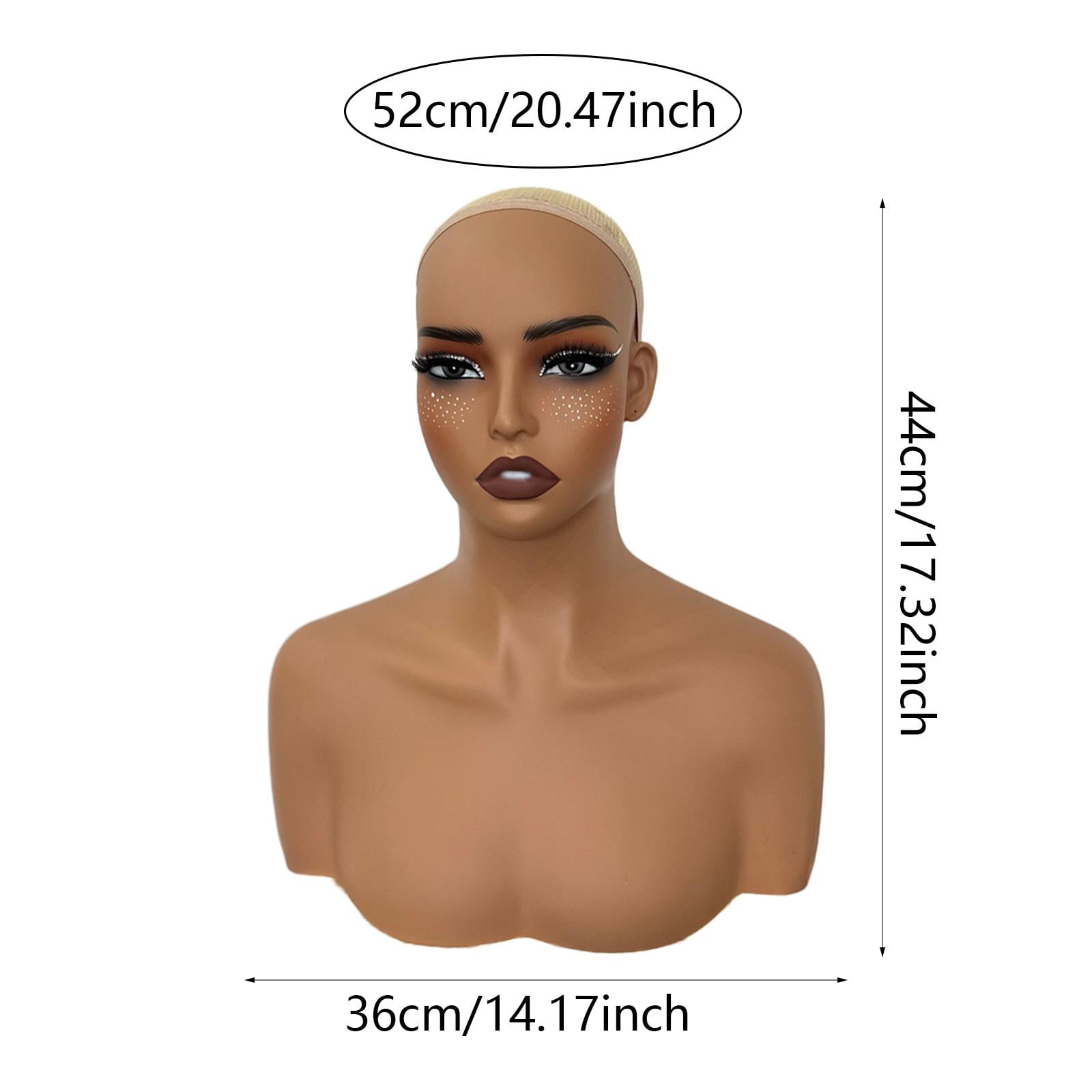 TOOYFUL Mannequin Head Manikin Head Display Styling Shop Multipurpose with Shoulder Holder for Scarf Glasses Jewelry Hat Necklace