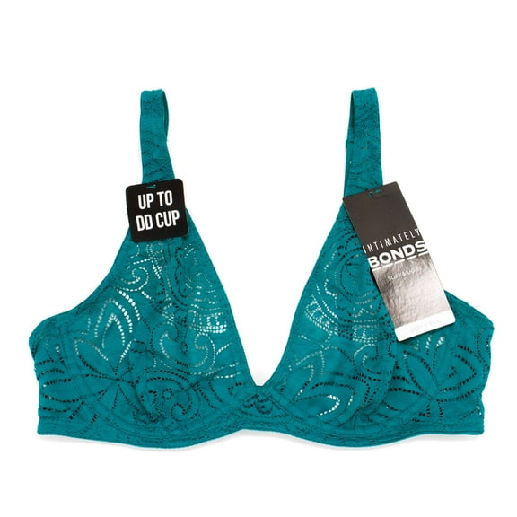 Bonds Women's Intimately Deep V Bra, Turquoise,32C - US