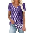 thumbnail image 3 of Beige Women'S T Shirts Loose Fit, Polyester Women T Shirts Loose Fit, Short Sleeve Floral T Shirts for Women, Button Down Shirts for Women, Floral Weekend Flower Womens Blouses Dressy Casual, 3 of 3