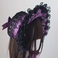 thumbnail image 3 of Slccxzc Women Victorian Bonnets Lace Party Sun Hat Gothic Style Lolita Exhibition Hair Accessories Flat Hat for Women, 3 of 7