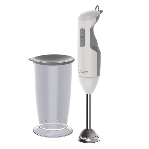 Oster® Batidora de inmersión blanca, con función turbo y eje de acero inoxidable