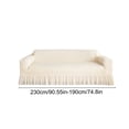 thumbnail image 3 of Stretch Textured Sofa Cover with Ruffled Skirt, 3-Seater Couch Slipcover for 75"-90" Sofa, Soft Seersucker Fabric Protector for Pets, Living Room Decor, Washable, 1PK, 3 of 6