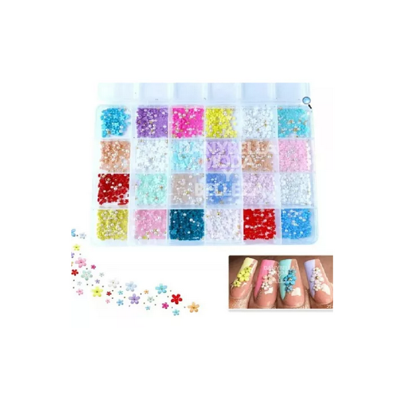 Caja De Flores 3d Para Decoración De Uñas Colores