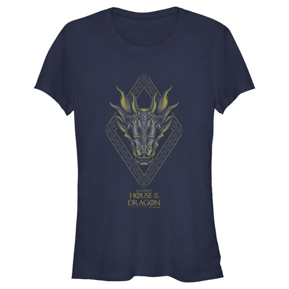 Junior's Game of Thrones: House of the Dragon Skull Diamond Graphic Tee Navy Blue Large