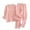 Solid-Pink, variant on Uccdo 2Pcs Little Girls Boys Cotton Long Sleeve Pajamas Set Kids Button Down Printed Sleepwear Nightwear Loose Fit 3-10 Years