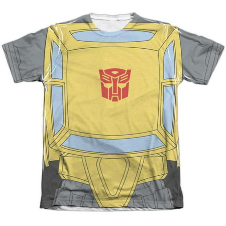 Trevco Sportswear HBRO133-ATPC-5 Transformers & Bumblebee Costume - Adult Poly & Cotton Short Sleeve Tee, White -
