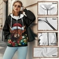 thumbnail image 6 of Renewold Xmas Highland Cow Black Womens Hoodies Sweater Hooded Tops Oversized Sweatshirts Long Sleeve Drop Shoulder Jackets Pullover Tops Sweatshirts Fashion Streetwear Outfits for Athletic, M, 6 of 7