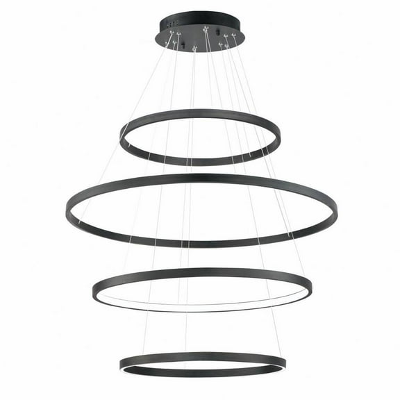 39.5 Inch 4 Led 4-Tier Pendant-Black Finish Et2 Lighting E22729-Bk