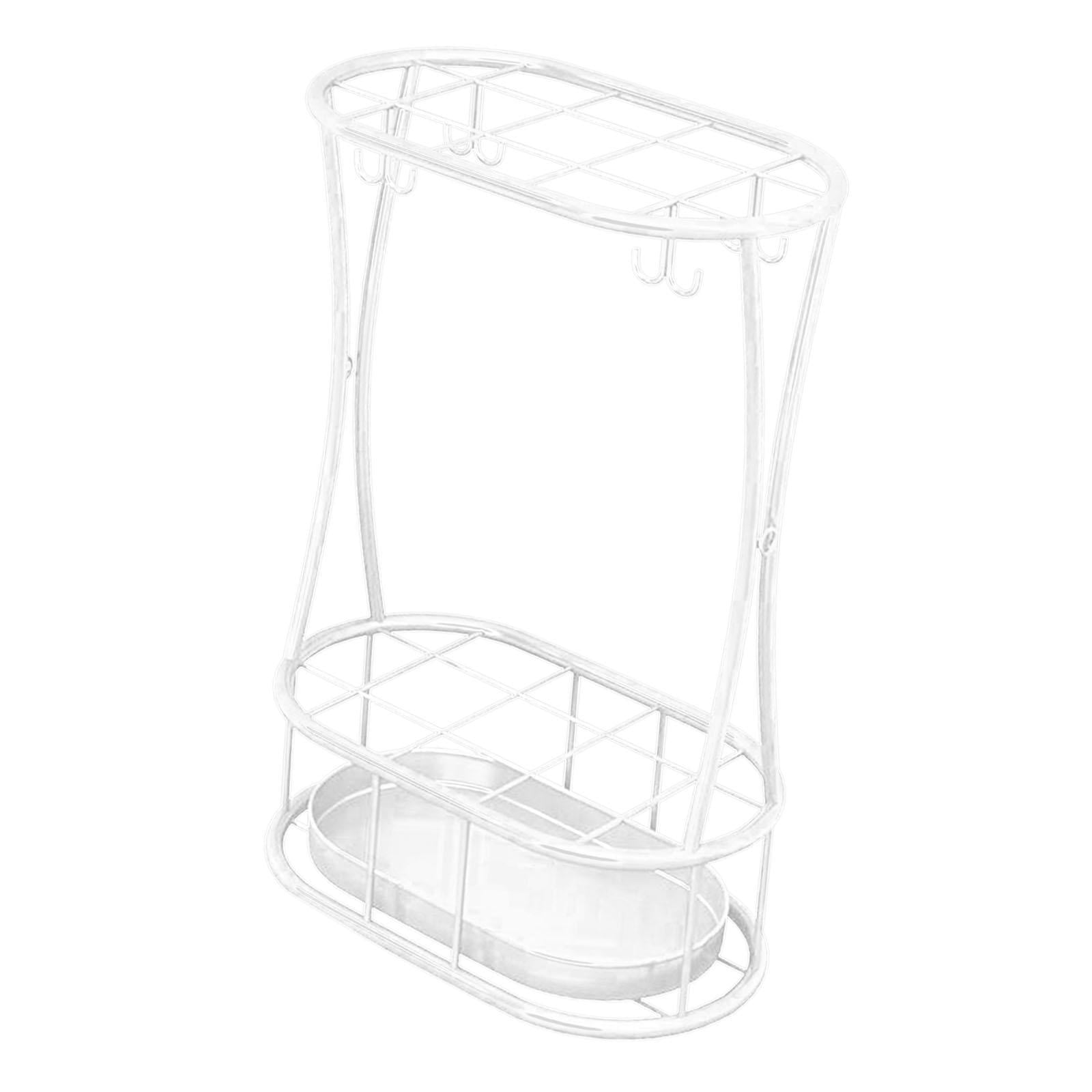 TISHITA Umbrella Rack Umbrella Holder Storage Box Sturdy Rain Water Drip Tray Iron Umbrella Organizer Umbrella Storage Rack for Hotel White