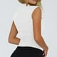 thumbnail image 5 of Camiseta sin mangas de cuello medio para mujer, para el verano, corte ajustado, color liso, poliéster y spandex, estilo juvenil, tallas S-XL, 5 of 8