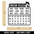 thumbnail image 2 of Fresh Eggs Cute Chicken Egg Calendar for Carton Self-Inking Rubber Stamp Ink Stamper - Lime Green Ink - Small 1 Inch, 2 of 7