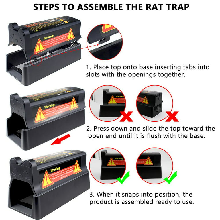  Electric Mouse Trap for Home, Careland Upgraded Rat Traps  Indoor, Extra Large 2200V Shock Rat Killer with LED Cable : Patio, Lawn &  Garden