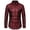 Red, variant on Telankuip Men's Jacquard Long Sleeve Dress Shirts Color Contrast Muscle Fit Wedding Party Prom Shirt Lapel Button down Lightweight Comfy Fashion Disco Tops Outfits Red XL