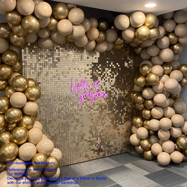 Glitter Sequin Light Matte Golden Shimmer Wall Backdrop Panels Wedding Event Party
