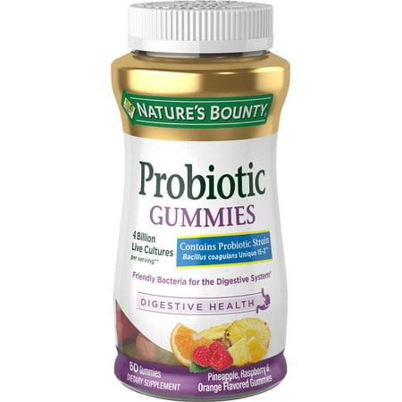Nature's Bounty Probiotic Gummies for Digestive Gut Health and Immune Support, Multi-Flavored, 60 Ct