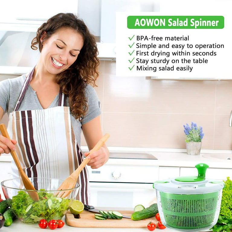 Jelly Comb Kitchen Salad Spinner Large 5L Capacity Manual Lettuce Spinner with Secure Lid Lock & Rotary Handle Easy to Use Salad Spinners with Bowl
