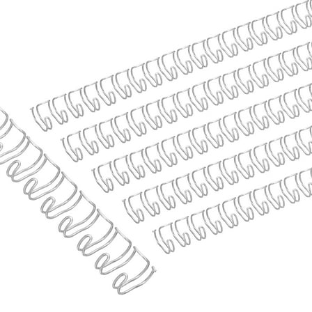 8mm (5/16") Double Loop Wire Binding Combs, 50 Pcs Metal Twin Loop Binding Coils 40 Sheet Capacity 3:1 Pitch 32 Ring Binding Spines, Silver