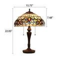 thumbnail image 4 of CHLOE Lighting SERENITY Victorian Tiffany-style Dark Bronze 2 Light Table Lamp 16" Wide, 4 of 4