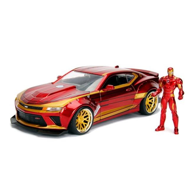 Marvel IRON MAN 2016 Chevy Camaro Die-cast 1:24 Jada Toys 8 inch with Figurine 