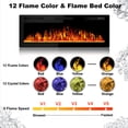 thumbnail image 5 of Waleaf 50” Ultra Thin Electric Fireplace Heater, Recessed Wall Mounted Fireplace with Multicolor Flame & Remote Control, 5 of 7