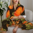 thumbnail image 4 of Goofa Orange Pumpkin Printed Women’s 2 Piece Pajama Set Super,Pajamas Women's Long Sleeve Sleepwear Soft Button Down Loungewear Pjs Lounge Set Nightwear-X-Large, 4 of 9