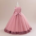 thumbnail image 5 of mgoYE Party Dress for Girls Flower Girl Dress for Wedding Tulle Floor Length Princess formal Prom Party Pageant Dance Ball Gown(Pink,14-15 Years), 5 of 9