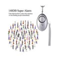 thumbnail image 4 of Alarma personal, 5 piezas 140DB Alarma de emergencia con llave de puerta con antorcha Alarma antirrobo con luz LED para mujeres, niños, ancianos, 4 of 5