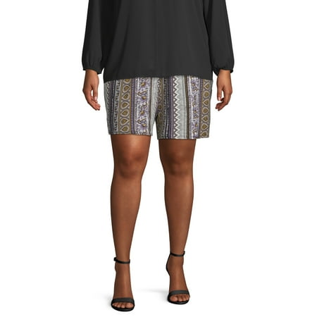 French Laundry Women's Plus Size Smocked Waistband Short