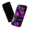 thumbnail image 3 of Graffiti Pop Art Phone Case, Purple Neon Star and Heart Design iPhone Cover, Cool Retro Artistic Protective Case for iPhone 17 16 15 14 13 12 11 Pro Plus Mini, 3 of 6