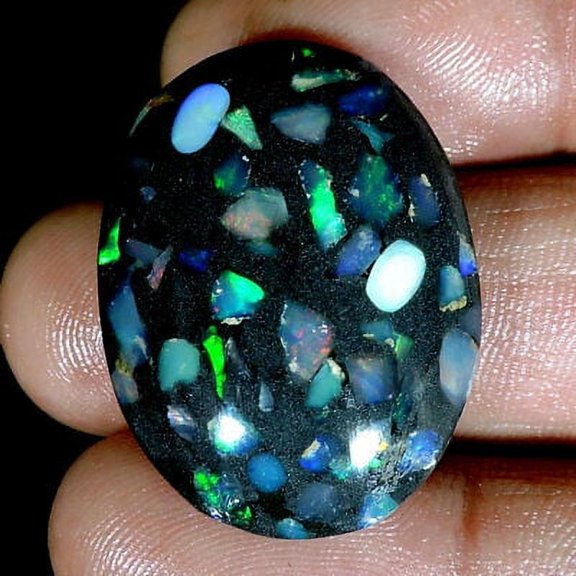28.50Cts Ethiopian Hand Made Opal Oval Cabochon Loose Gemstone