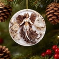 thumbnail image 4 of CSEONE Christmas Tree Decorations, Vintage Plastic Paper-Cut Hanging Decor for Holiday Wreath Mantel, Brown White Classic Pairs European Style Festive Home Decor, Khaki, 4 of 9