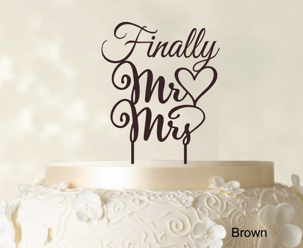 Mr and Mrs Wedding Cake Topper Personalized Name Decoration Anniversary Date New 