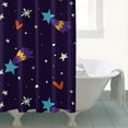 thumbnail image 5 of Space and Galaxy Aesthetic Shower Curtain Celestial Bathroom Decor Waterproof 84x72 Inch Star Moon Nebula Cosmic Design Machine Washable, 5 of 5