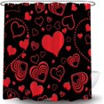thumbnail image 2 of Valentine''s Day Shower Curtain Red Heart Romantic Love Dreamy Lovely Cute Heart Modern Sweet Love Couple Wedding Bath Curtain with Hooks, 2 of 6