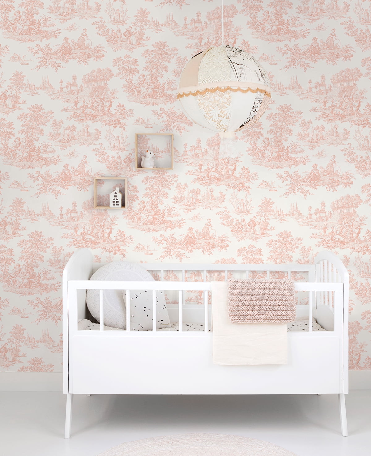 NextWall Blush Chateau Toile Peel and Stick Wallpaper