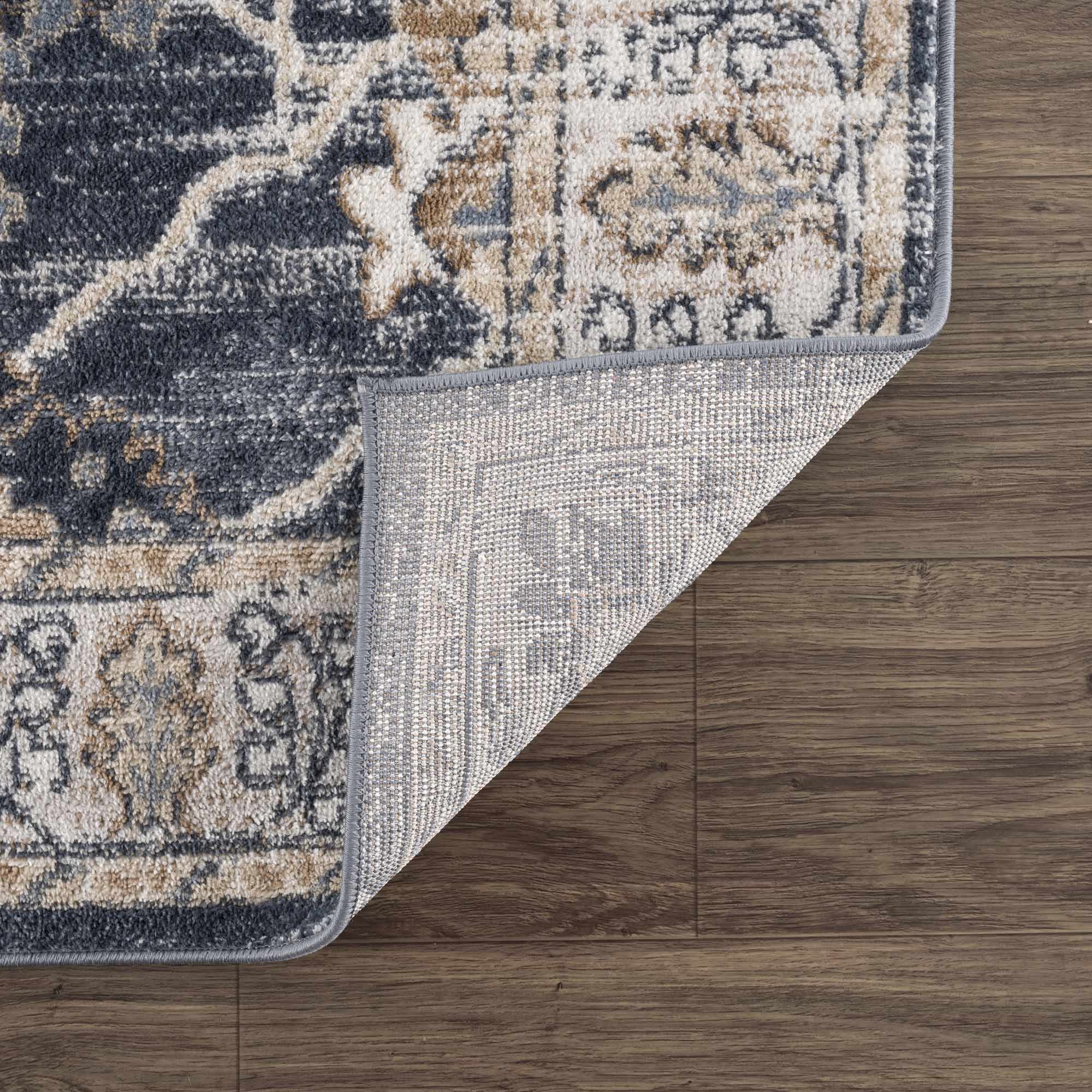 Hauteloom Scalby Living Room, Bedroom Area Rug - Blue, Beige - 7'9" x 9'6"