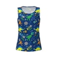 thumbnail image 3 of Picia Dinosaur In Space Pattern Women's Workout Tank Top,Breathable Activewear,Slim Fit Athletic Top,Versatile Workout Moisture-wicking top-Large, 3 of 9