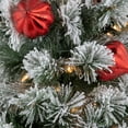thumbnail image 4 of Northlight 4’ Pre-Lit Potted Snowy Bristle Pine Flocked Artificial Christmas Tree, Clear Lights, 4 of 6