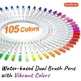 thumbnail image 5 of Dual Tip Brush Pens Art Markers, Shuttle Art 105 Colors Fine and Brush Dual Tip Markers Set in Portable Case with 1 Coloring Book for Adult Artist Coloring, 5 of 8