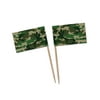 Club Pack of 600 Green Camouflage Food, Drink or Decoration Party Picks 2.5"