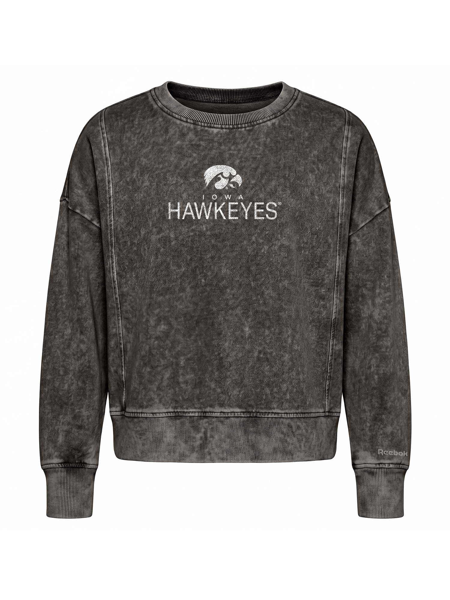 Iowa Hawkeyes Reebok Womens Denim Wash Crew Neck Sweatshirt